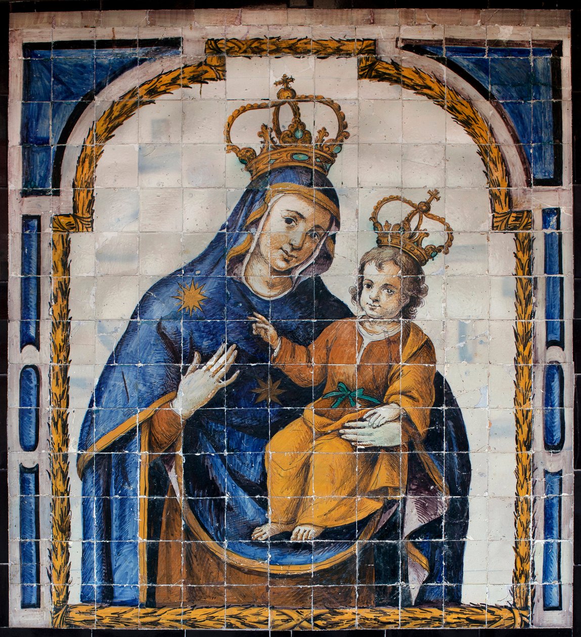 Nuestra Señora del Pueblo - Azulejos (loza) alrededor de 1670, por un anónimo sevillano, del convento del pueblo en Sevilla (España) - Museo de Bellas Artes de Sevilla, España de Spanish School