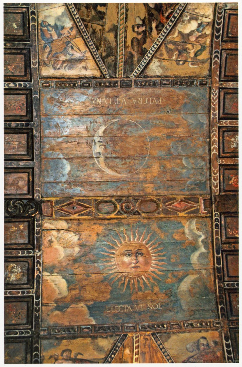 Techo pintado del santuario de Nuestra Señora de los Ermitaños en As Ermidas, Galicia, España. Siglo XVII de Spanish School