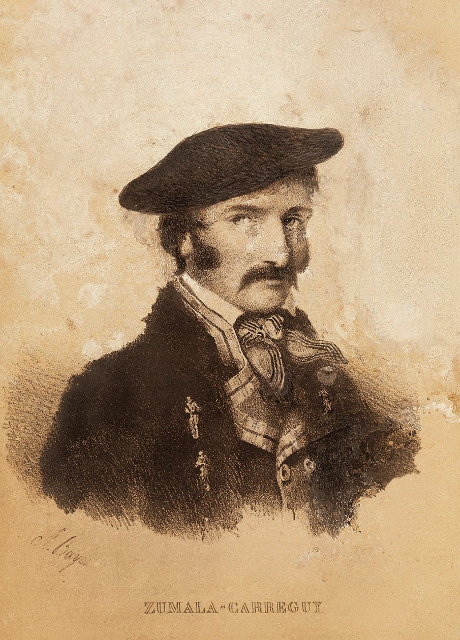 Retrato de Tomás Zumalacárregui, personaje de la Campaña Española o Guerra de Independencia y Primera Guerra Carlista de Spanish School
