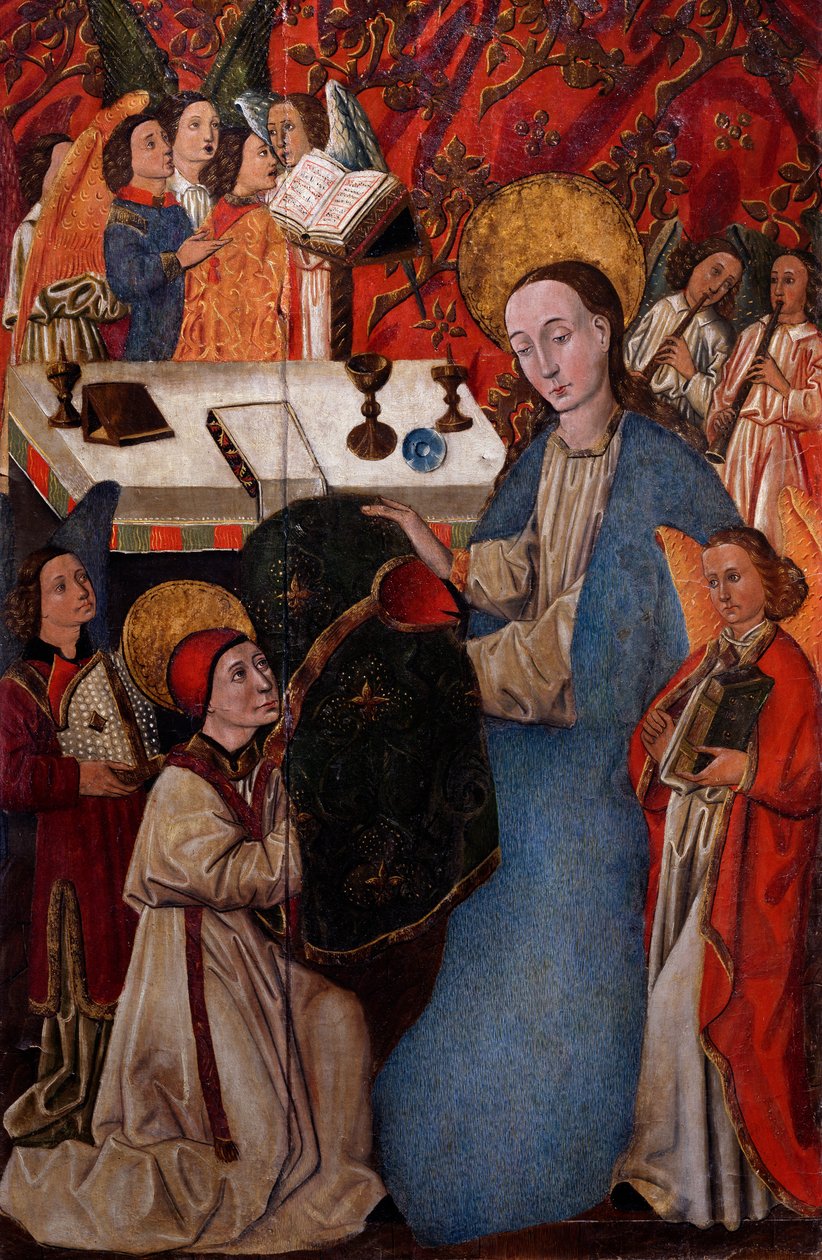 Presentación de la casulla a San Ildefonso por la Virgen María de Spanish School