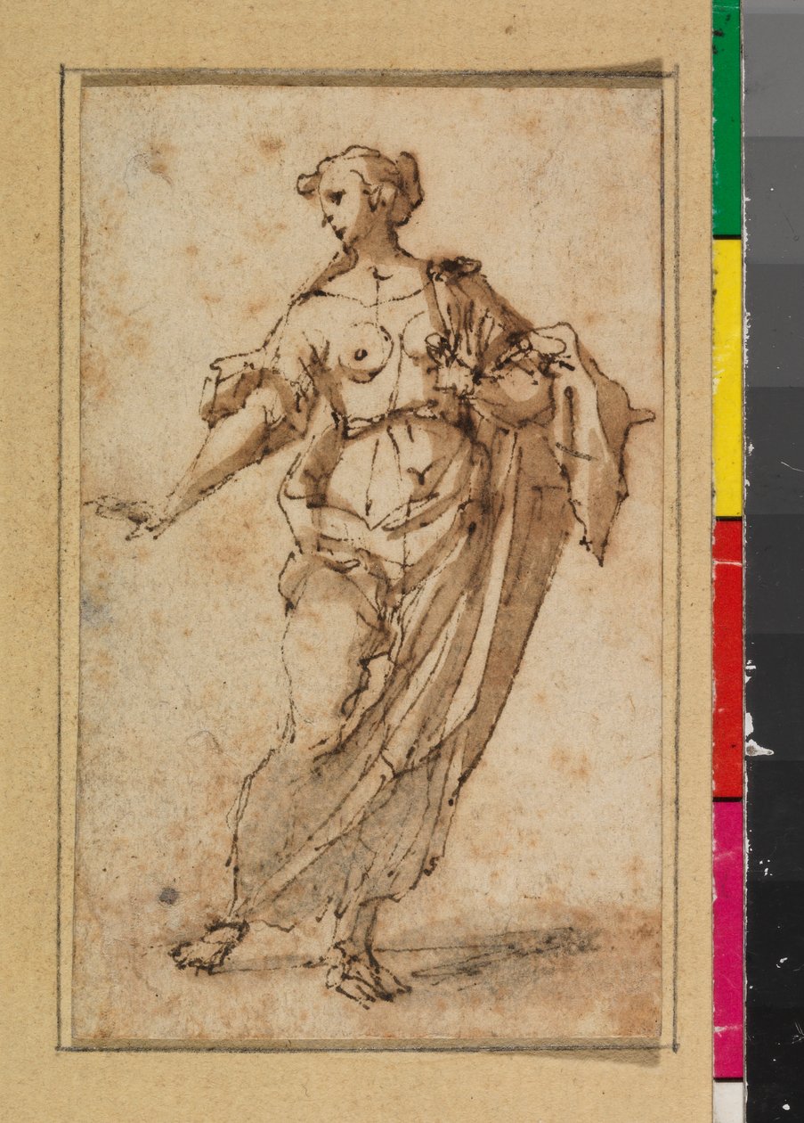 Figura femenina de pie de Spanish School