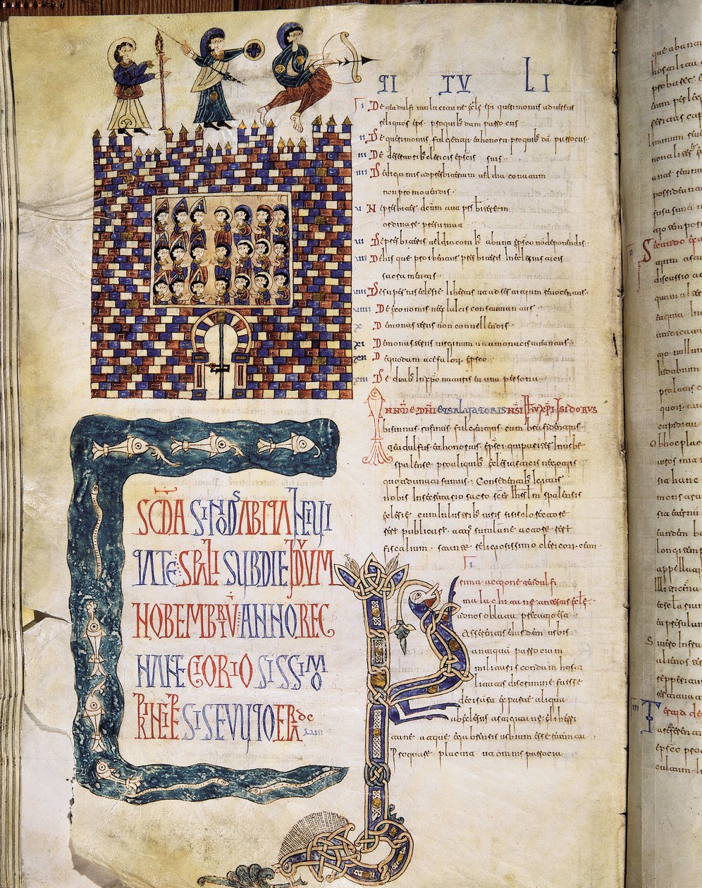 El II Concilio Hispalense en 619, página de las Glosas Emilianenses, 992-994 de Spanish School