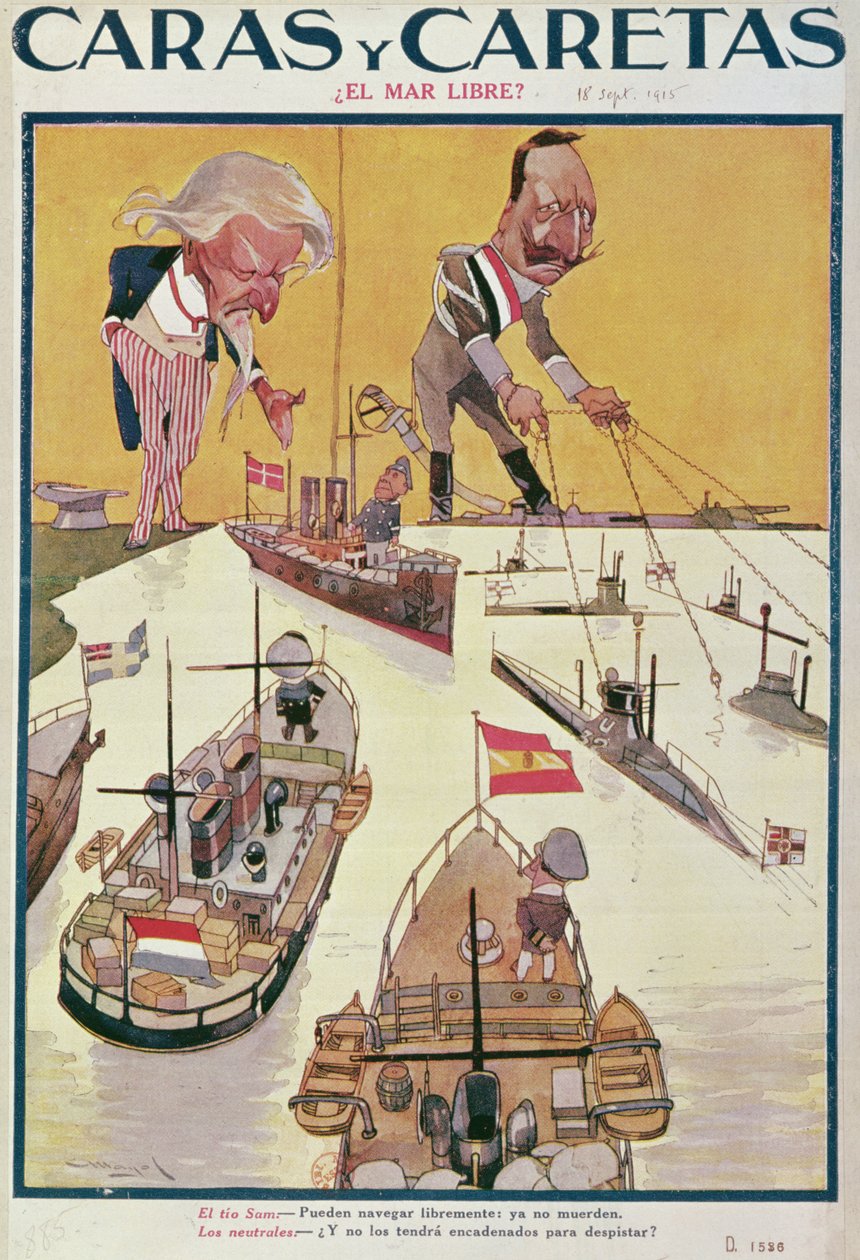 El Kaiser y el Tío Sam en la época de la 1ª Guerra Mundial, 1915 de Spanish School