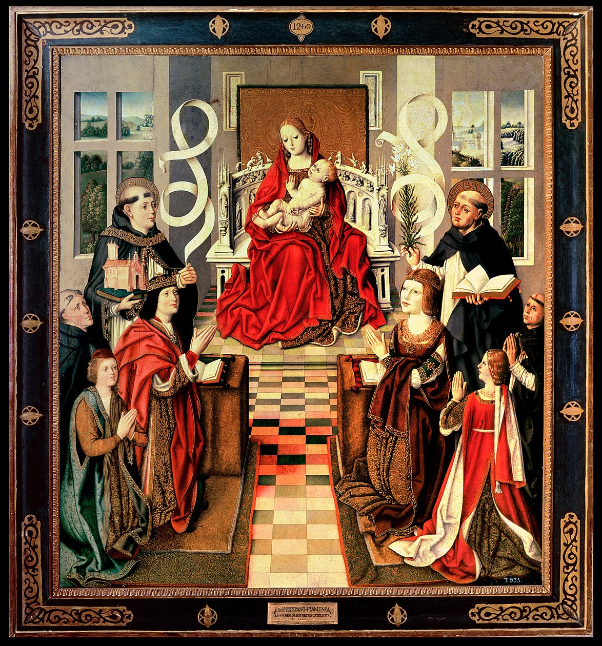 La Virgen de los Reyes Católicos, c.1490 (óleo sobre tabla) (ver 161527 y 3947 para el detalle) de Spanish School
