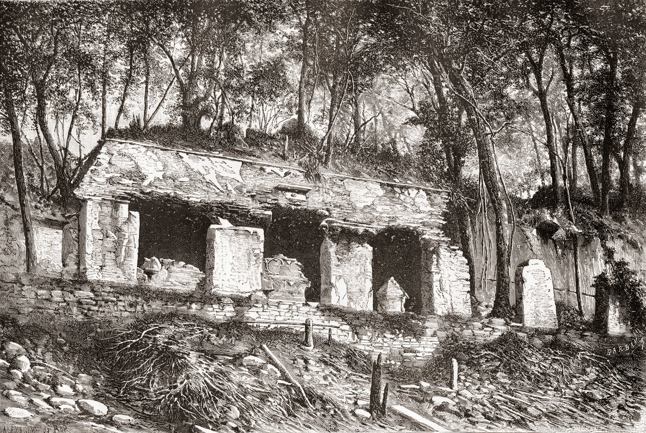 La fachada del palacio en Palenque, sur de México de Spanish School