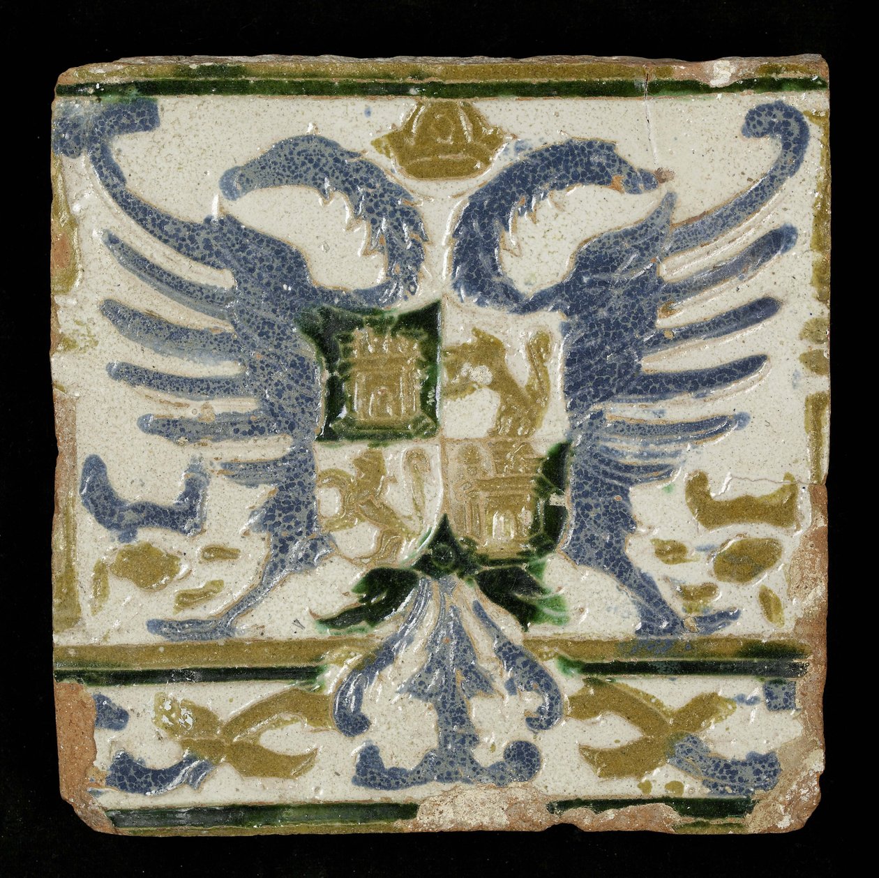 Azulejo con los Escudos de León y Castilla, 1525 de Spanish School