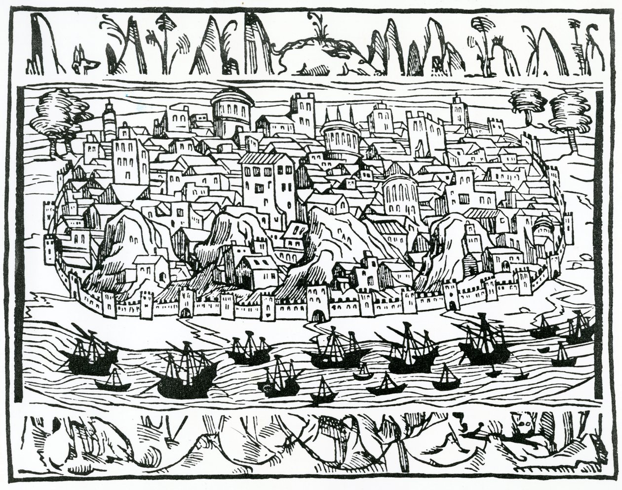 Vista de Lisboa del Libro de Grandezas y cosas Memoralder de España por Pedro Medina, 1548 de Spanish School
