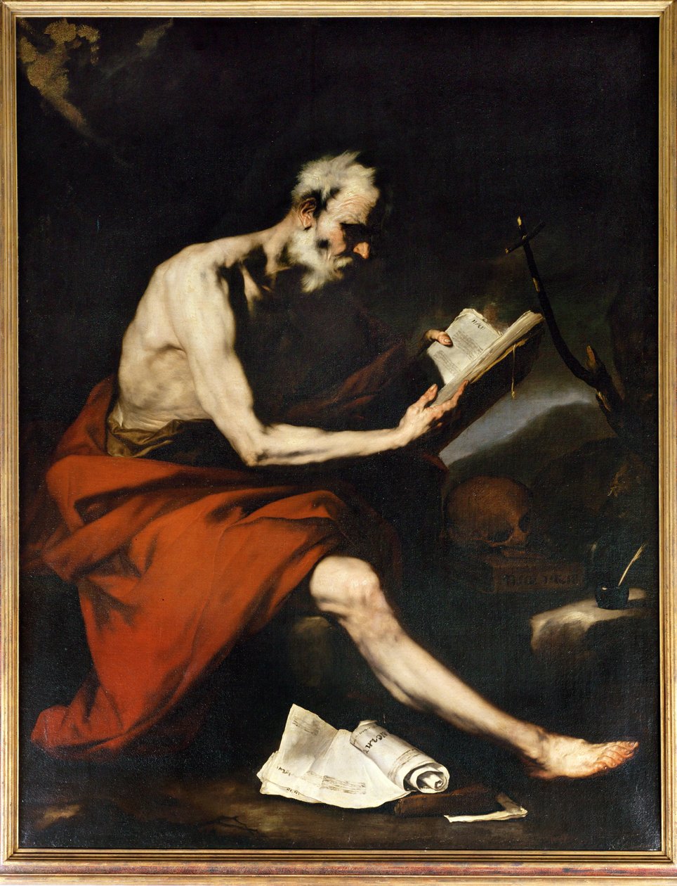 Taller de Jusepe de Ribera: San Jerónimo leyendo (pintura sobre lienzo) de Spanish School