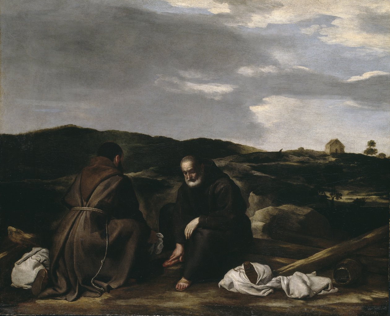 Dos monjes en un paisaje, c.1645 de Spanish or Italian School
