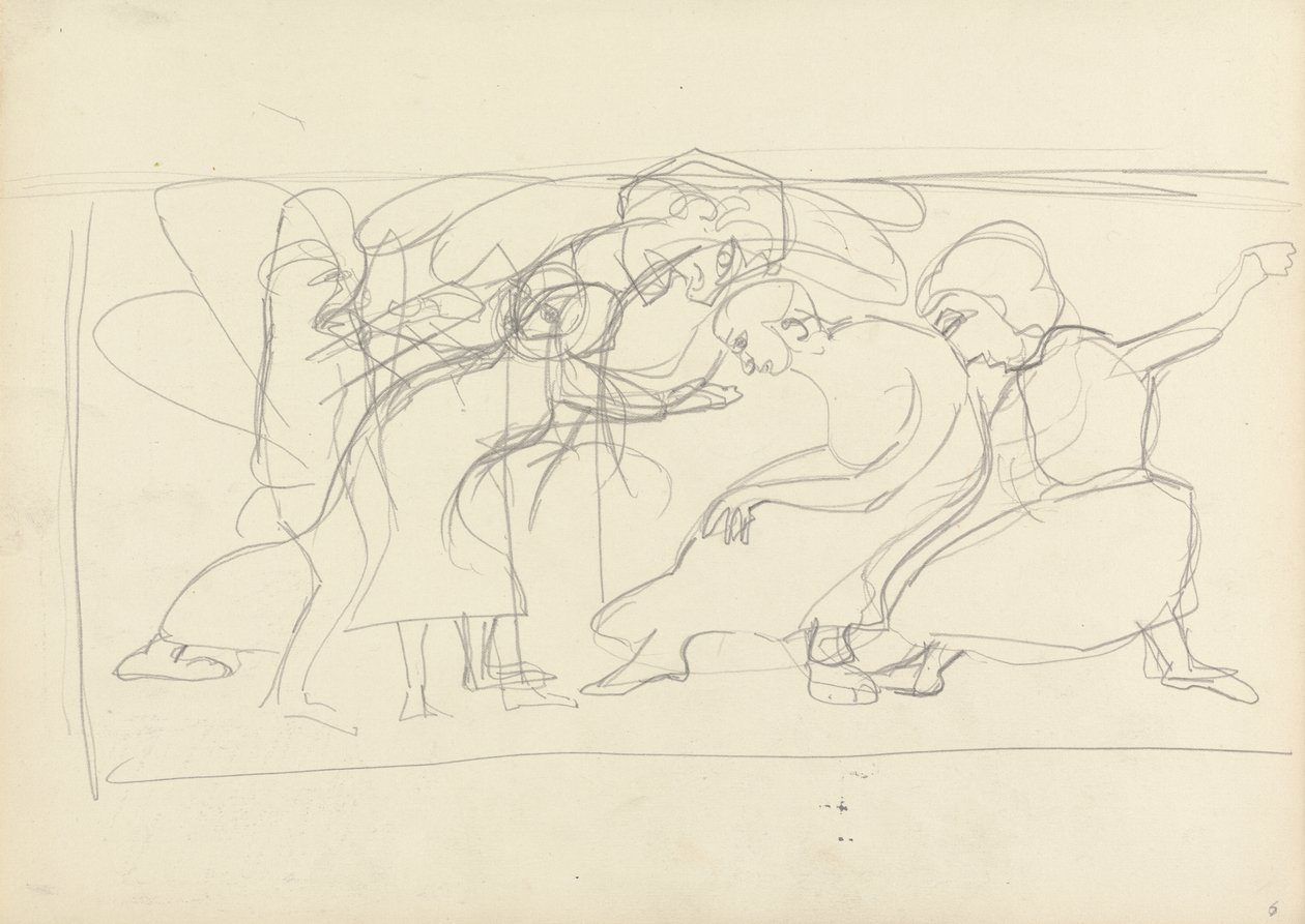Estudio para Panel Decorativo: Adoradores, para la Cueva del Becerro de Oro de Spencer Frederick Gore
