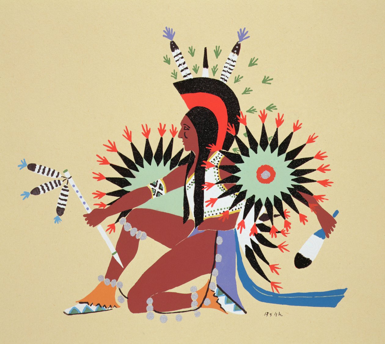 Asah Dancing (pochoir print) de Spencer Asah