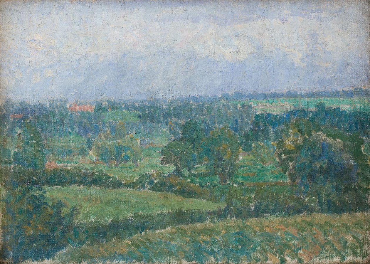 Paisaje campestre, c. 1909-10 (óleo sobre lienzo) de Spencer Frederick Gore