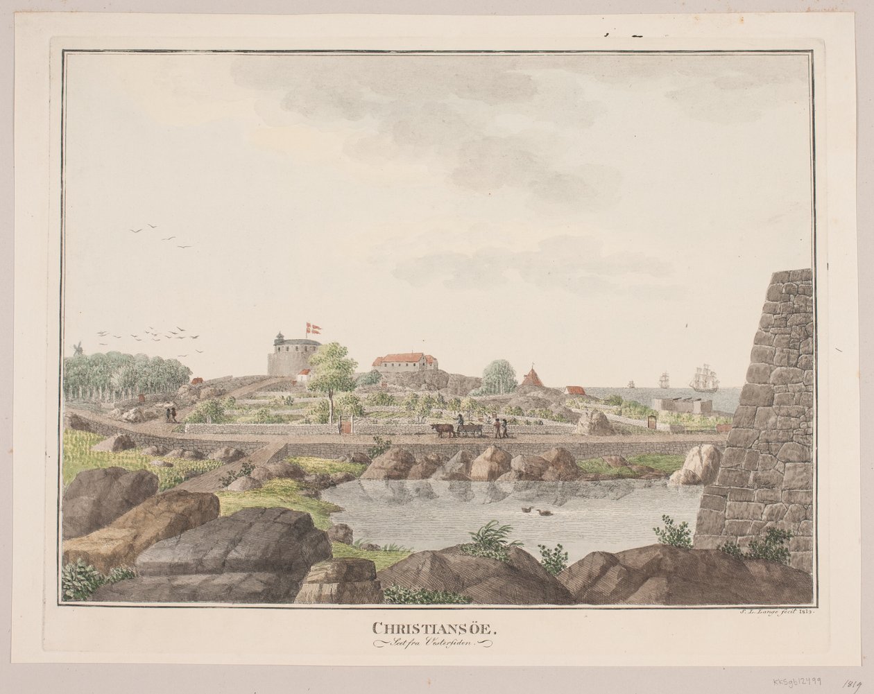 Christiansø. Vista desde el lado oeste de Søren L. Lange