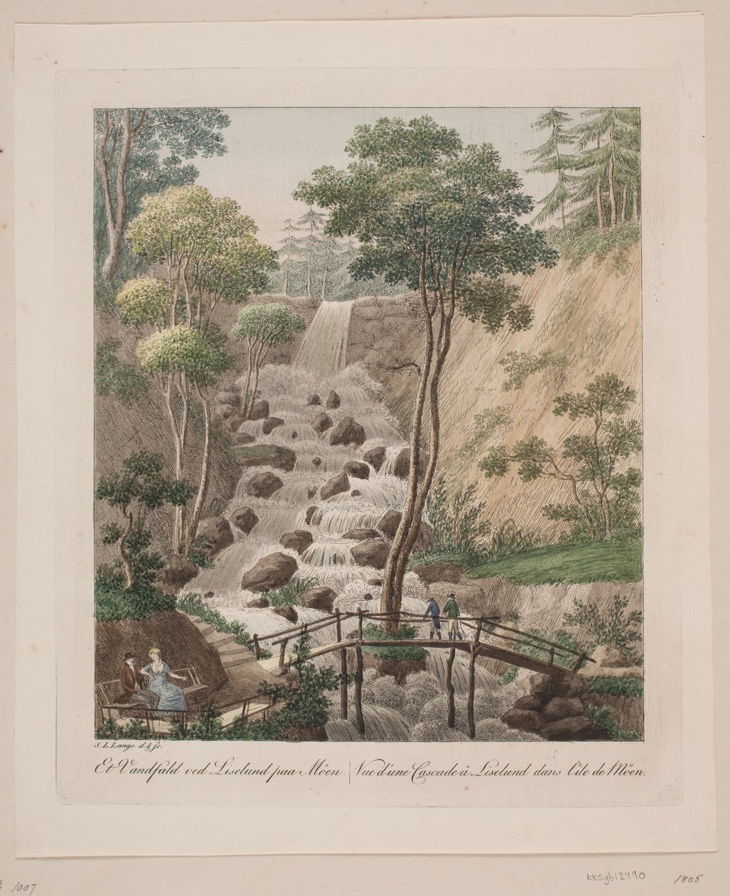 Una cascada en Liselund en Møn de Søren L. Lange