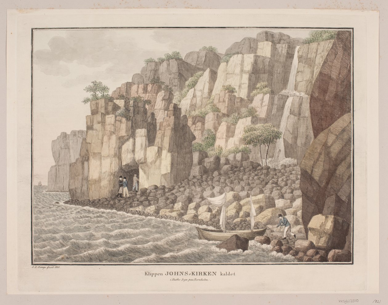 La roca llamada Iglesia de Jon en la parroquia de Ruth en Bornholm de Søren L. Lange