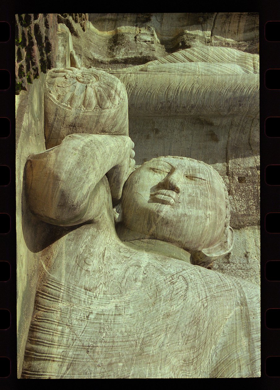 Buda reclinado, Gal Vihara (detalle) de Sri Lankan