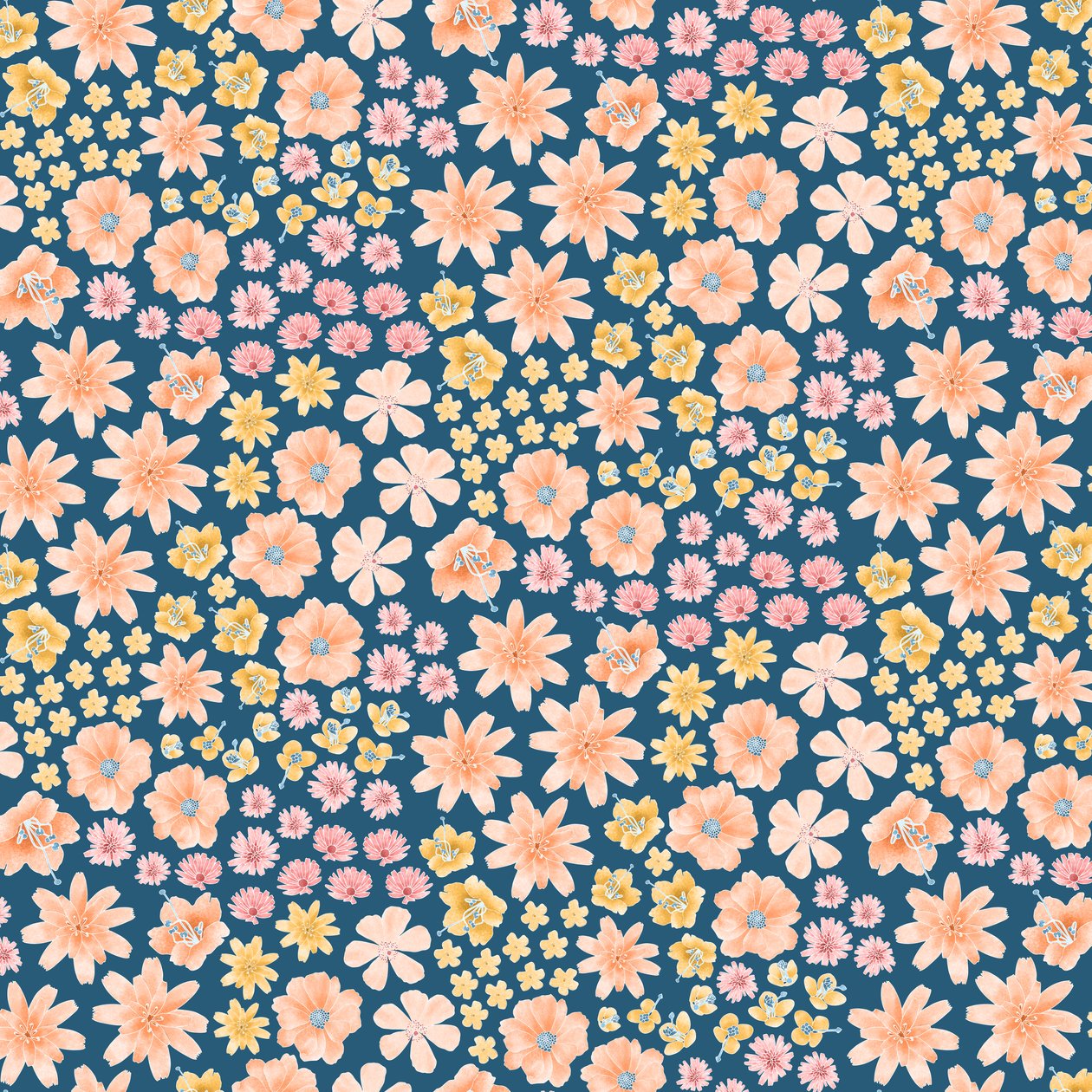 Mojave Desert wildflower pattern, 2021 (lápiz de grafito y digital) de Stacy Hsu