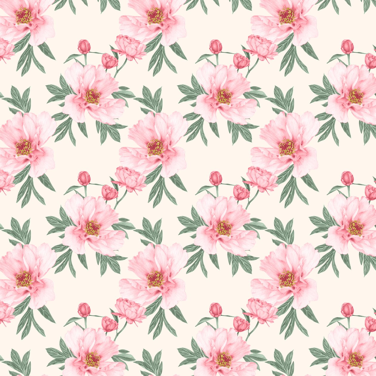 Peony pattern light, 2020 (lápiz de grafito y digital) de Stacy Hsu
