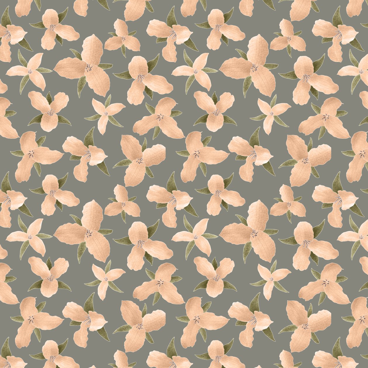 Trillium pattern, 2021 (lápiz de grafito y digital) de Stacy Hsu