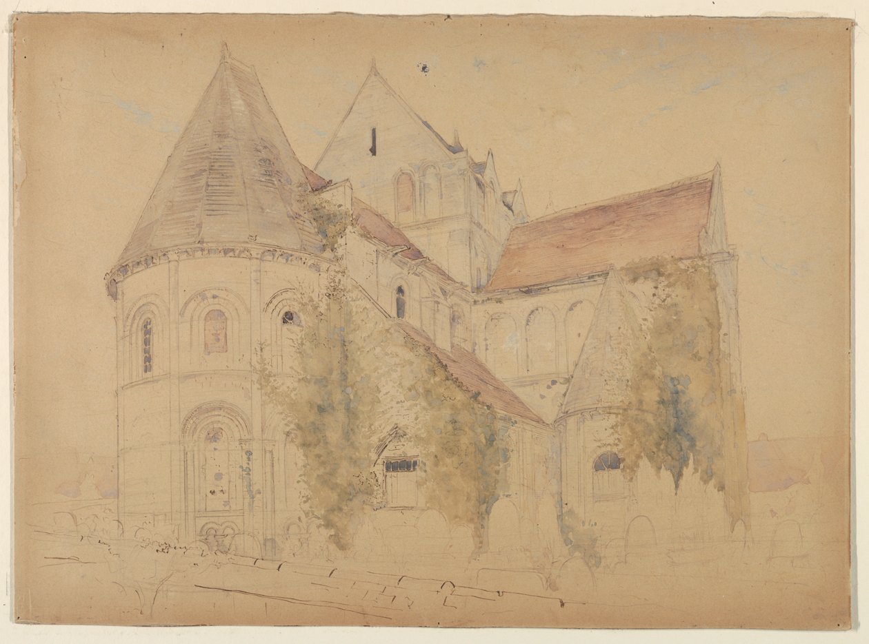 Boceto de la iglesia de San Nicolás, Caen, Francia de Stanford White