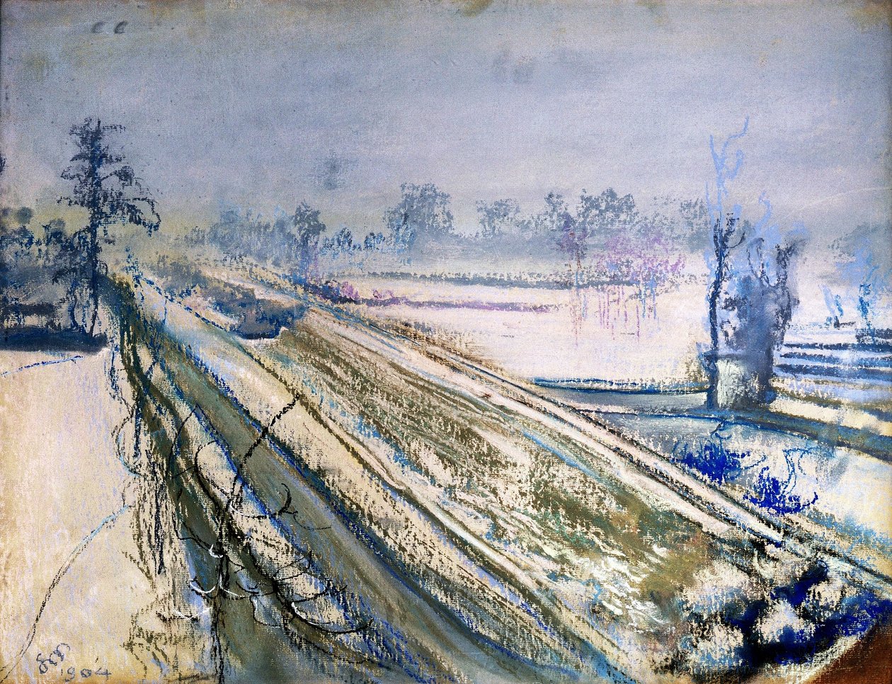 Vista del Montículo Kościuszko desde el taller del artista de Stanisław Wyspiański