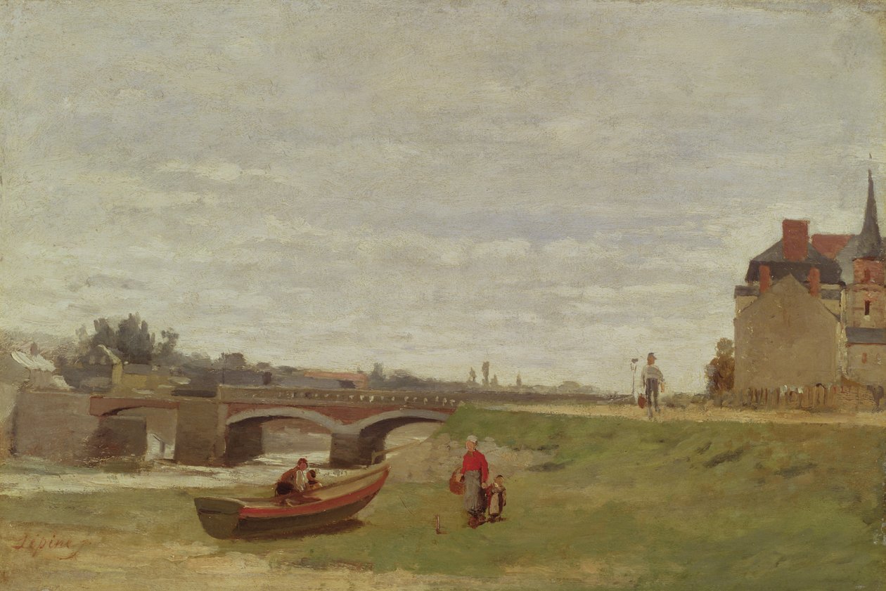 Paisaje con un puente, principios de 1870 de Stanislas Victor Edouard Lepine
