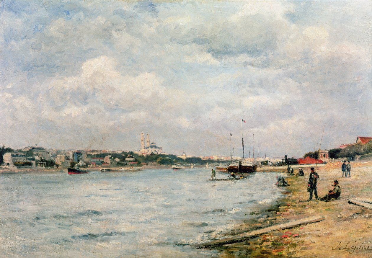 El Sena en Passy - el Trocadero y el Puerto de Grenelle de Stanislas Victor Edouard Lepine