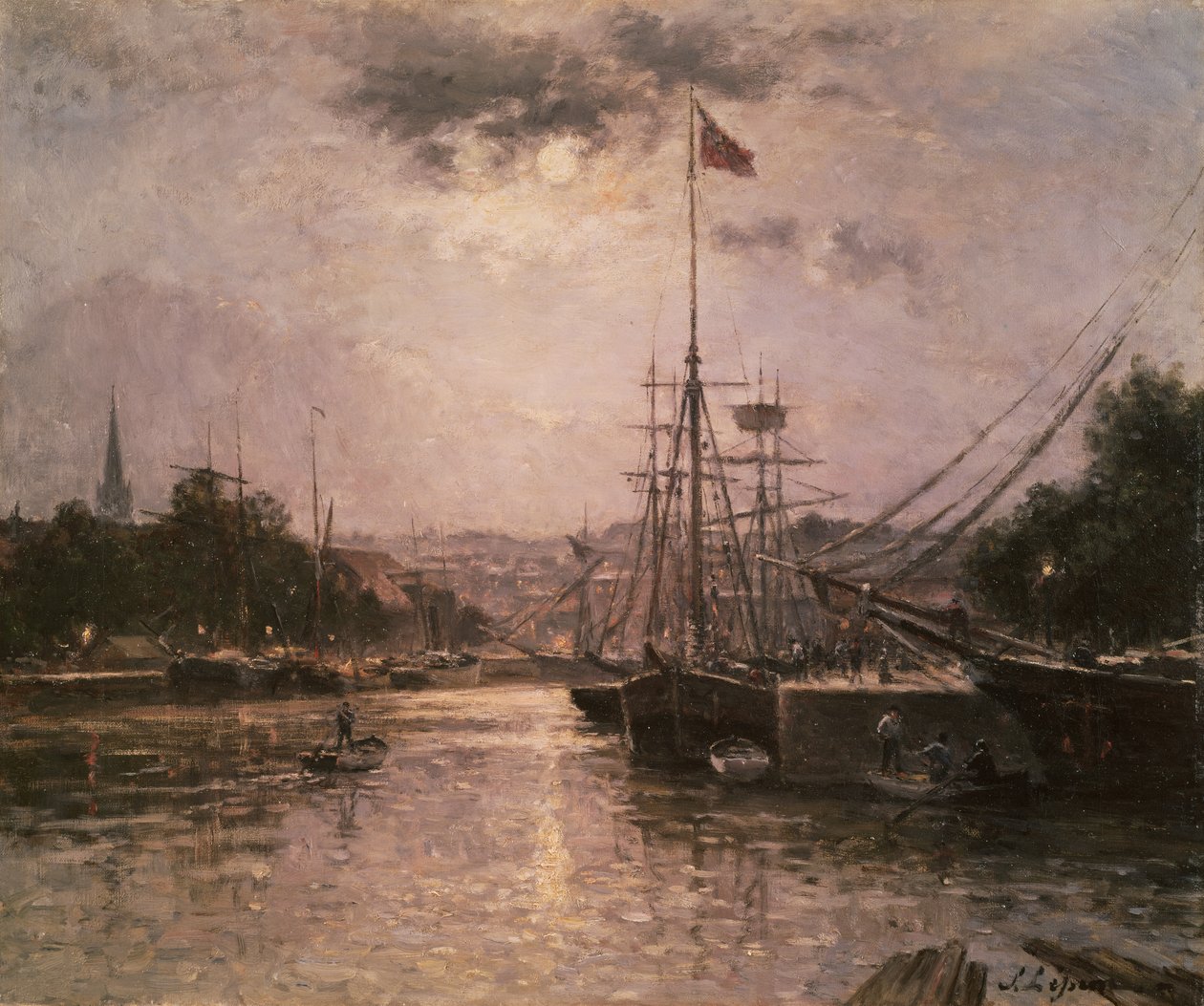 Vista del puerto de Caen, c.1889 de Stanislas Victor Edouard Lepine
