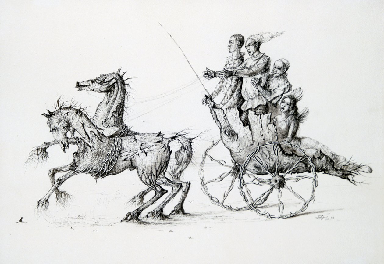 Muerte en Barouche, c1850-1890 de Stanislas Lepine