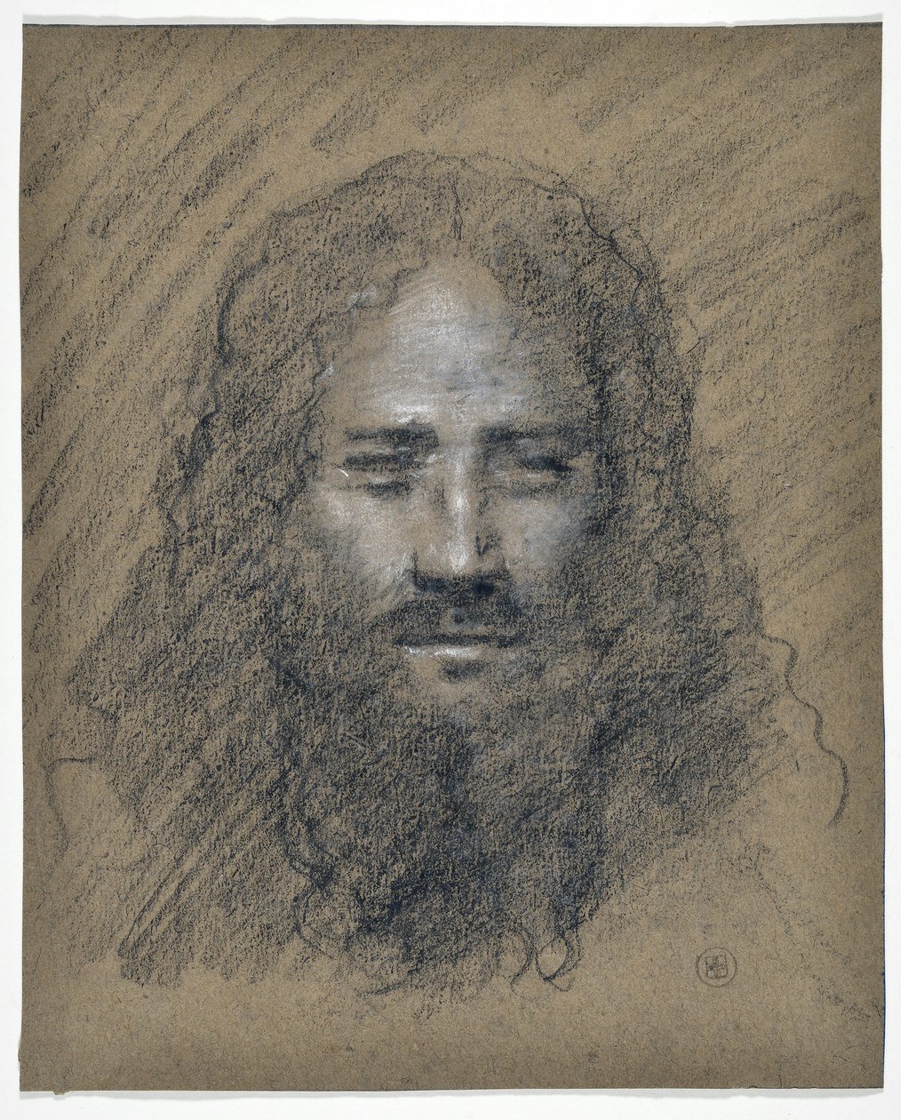 Cabeza de hombre con barba (dibujo) de Stanislas Torrents y de Amat