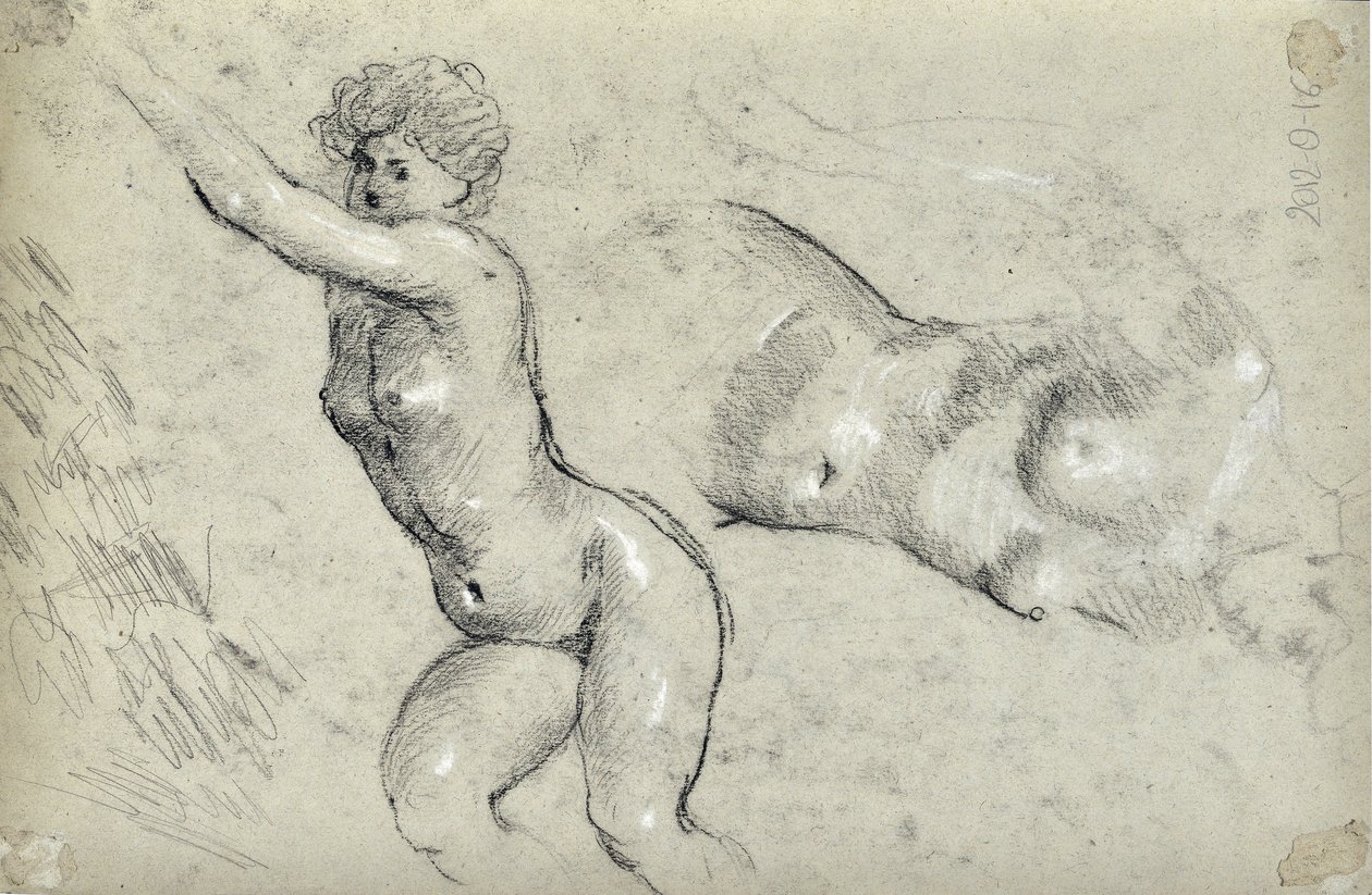 Estudio de la mujer (dibujo) de Stanislas Torrents y de Amat