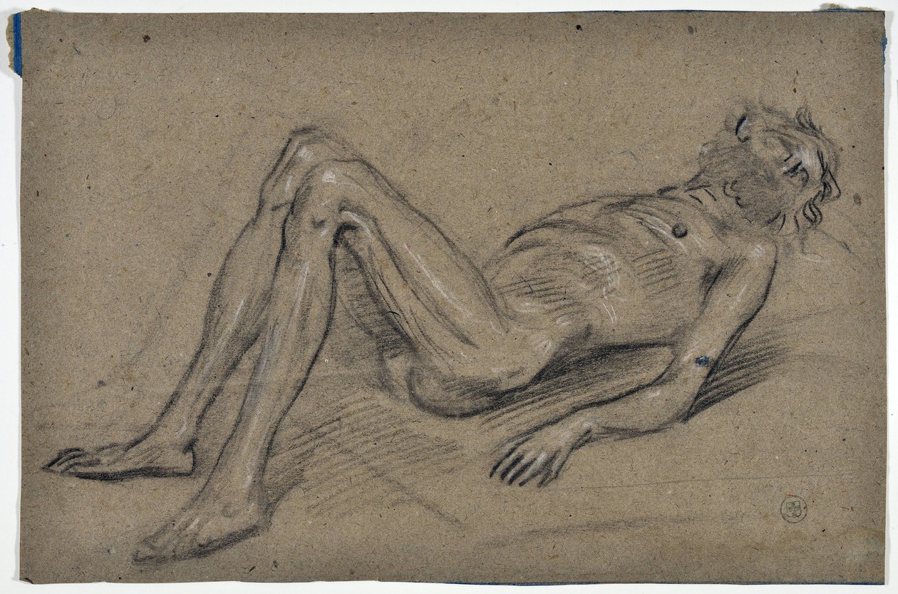 estudio de un hombre con barba (dibujo) de Stanislas Torrents y de Amat