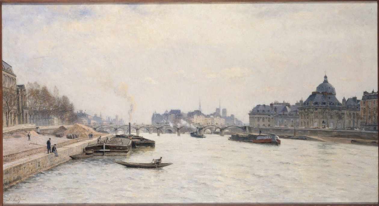 Puente de las Artes, vista desde el Puente Real, hacia 1884 (óleo) de Stanislas Victor Edouard Lepine