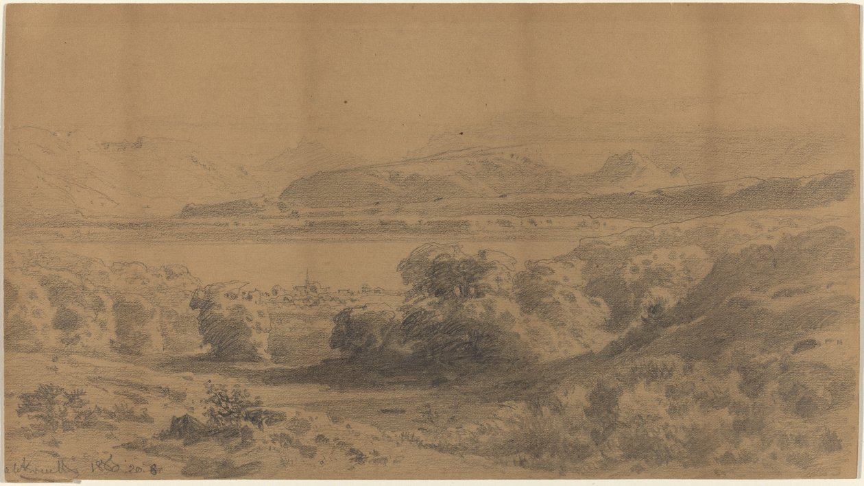 Panorama en un lago de montaña de Stanislaus Graf von Kalckreuth
