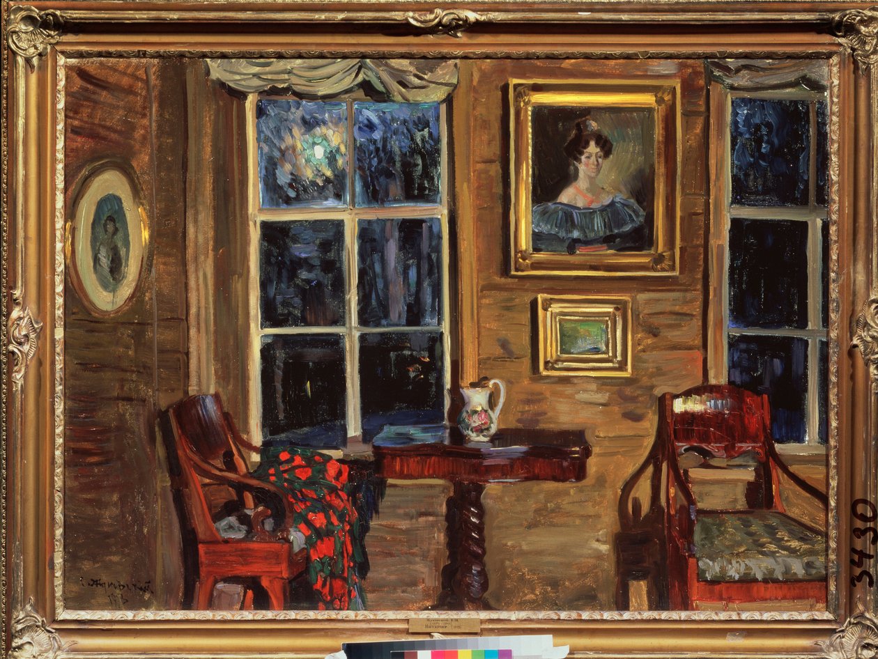 En una casa antigua. Pintura de Stanislav Yulianovich Zhukovsky (1873-1944), óleo sobre lienzo de Stanislav Joulianovitch Joukovski