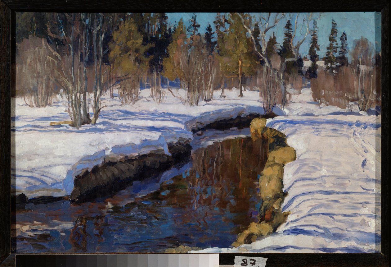 Hiver. Pintura de Stanislav Yulianovich Joukovski (Zhukovsky) (1873-1944), huile sur toile de Stanislav Joulianovitch Joukovski