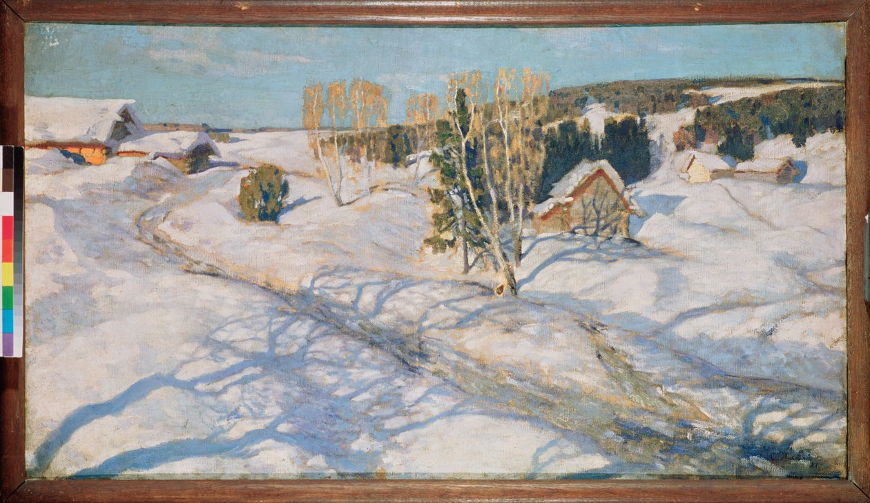 Nieve azul. Pintura de Stanislav Yulianovich Zhukovsky (1873-1944), óleo sobre lienzo de Stanislav Joulianovitch Joukovski