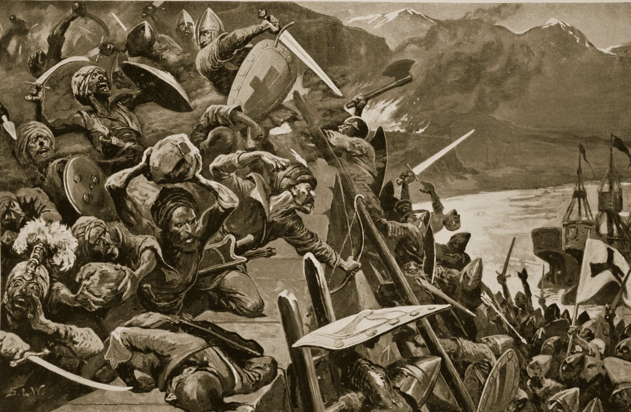 Cruzados asaltando Nicea de Stanley L. Wood