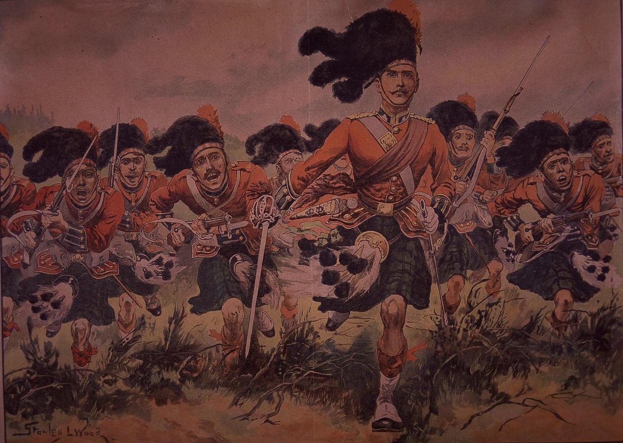 Carga del Black Watch, c.1900 de Stanley L. (after) Wood