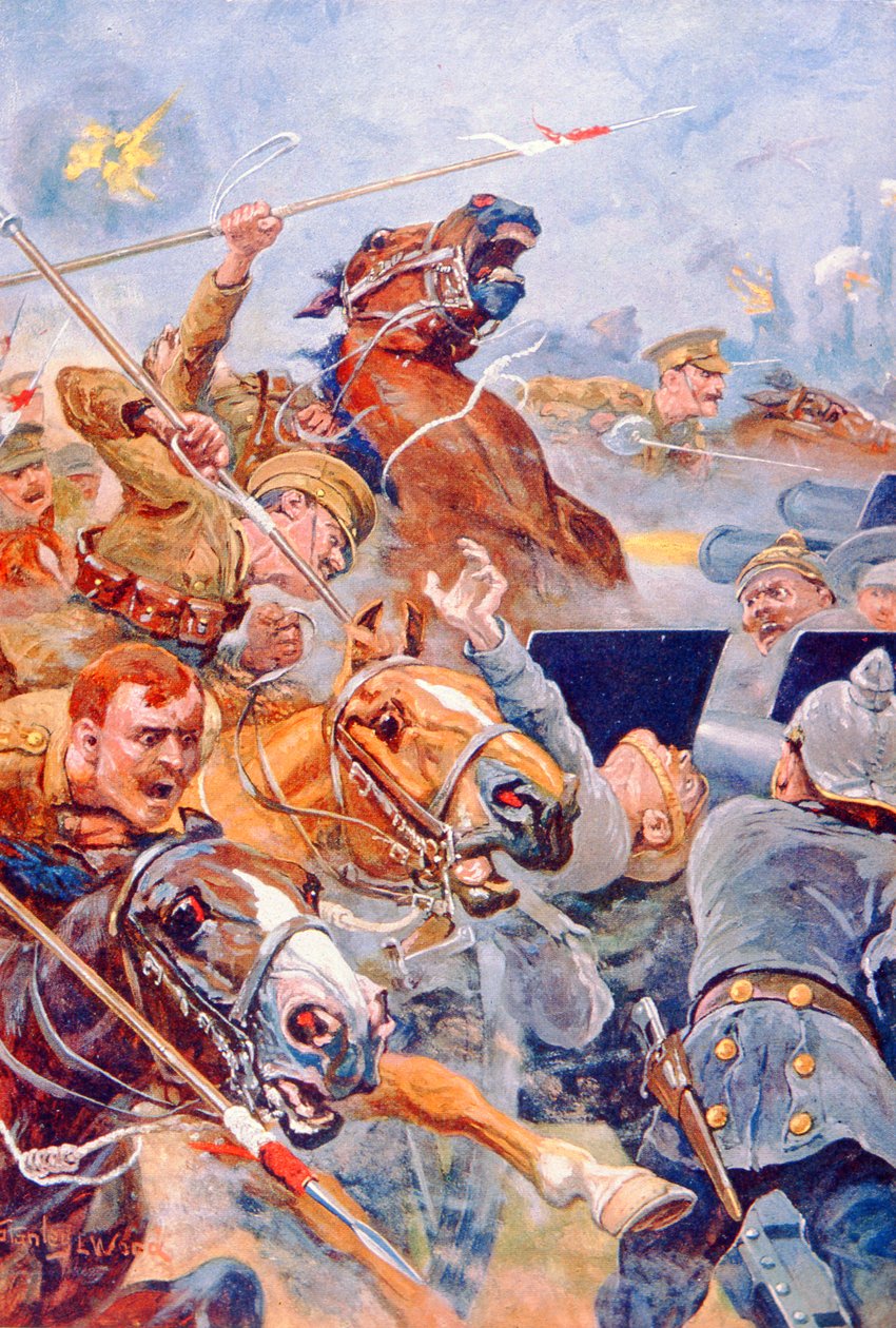 La Carga de los 9º Lanceros durante la Retirada de Mons de Stanley L. (after) Wood