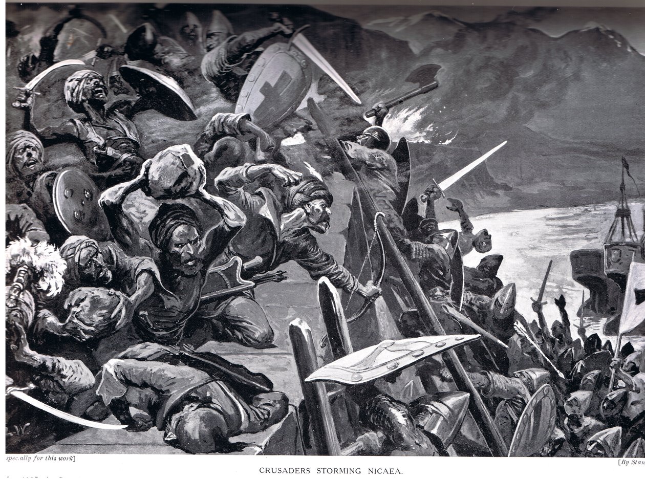 Cruzados asaltando Nicea, ilustración de 