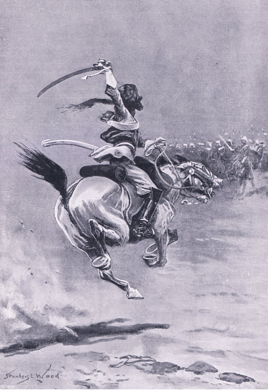 Delhi: Los sitiadores fueron atacados constantemente, julio de 1857, ilustración de British Battles on Land and Sea, 1915 de Stanley L. Wood
