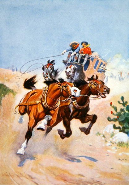 Diligencia perseguida por indios de Stanley L. Wood