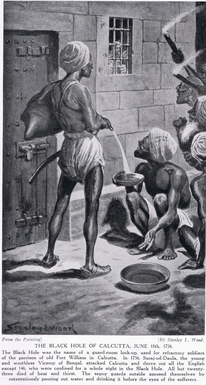 El Agujero Negro, Viejo Fuerte William, 18 de junio de 1756, ilustración de 