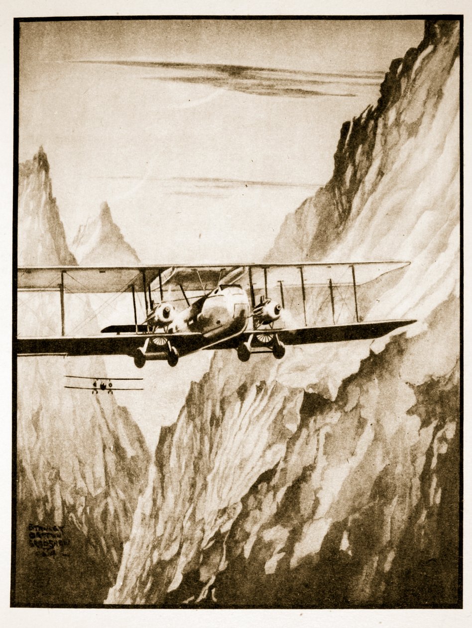 Evacuación de Kabul, ilustración de "Flying Memories" de John Hamilton de Stanley Orton Bradshaw