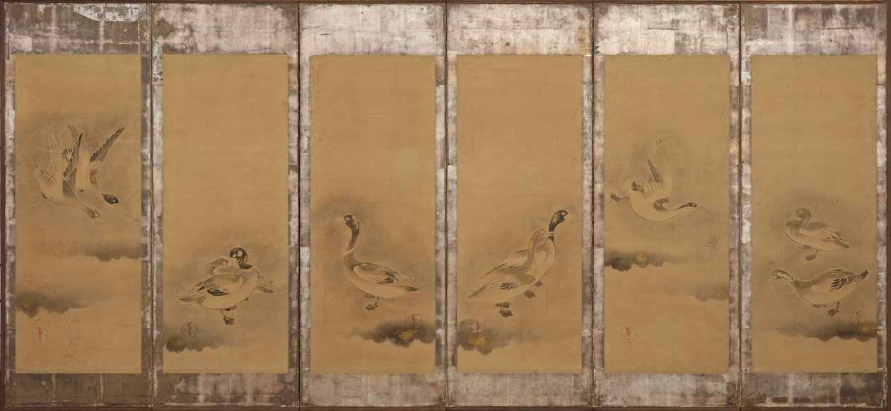 Gansos salvajes, período Momoyama o Edo, 1568-1640 de Sôtatsu