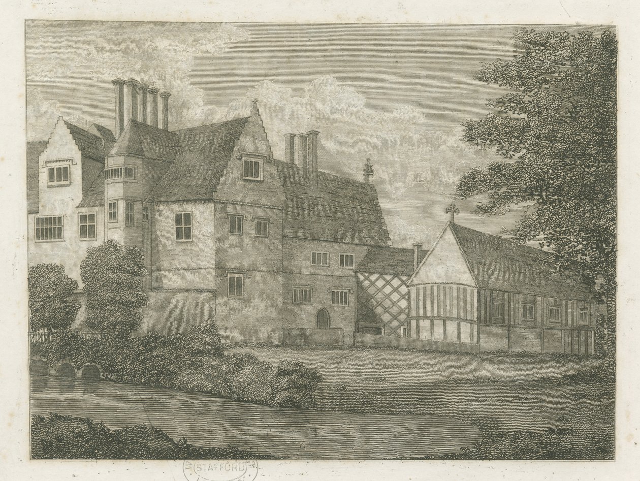 Brewood - Priorato de Black Ladies: grabado de Stebbing Shaw