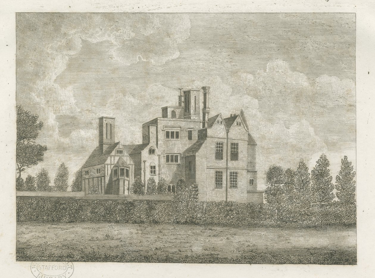 Brewood - Priorato de Black Ladies: grabado de Stebbing Shaw