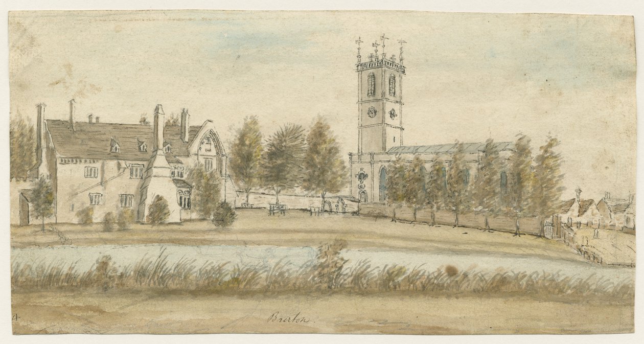 Abadía de Burton-upon-Trent: pintura en acuarela de Stebbing Shaw