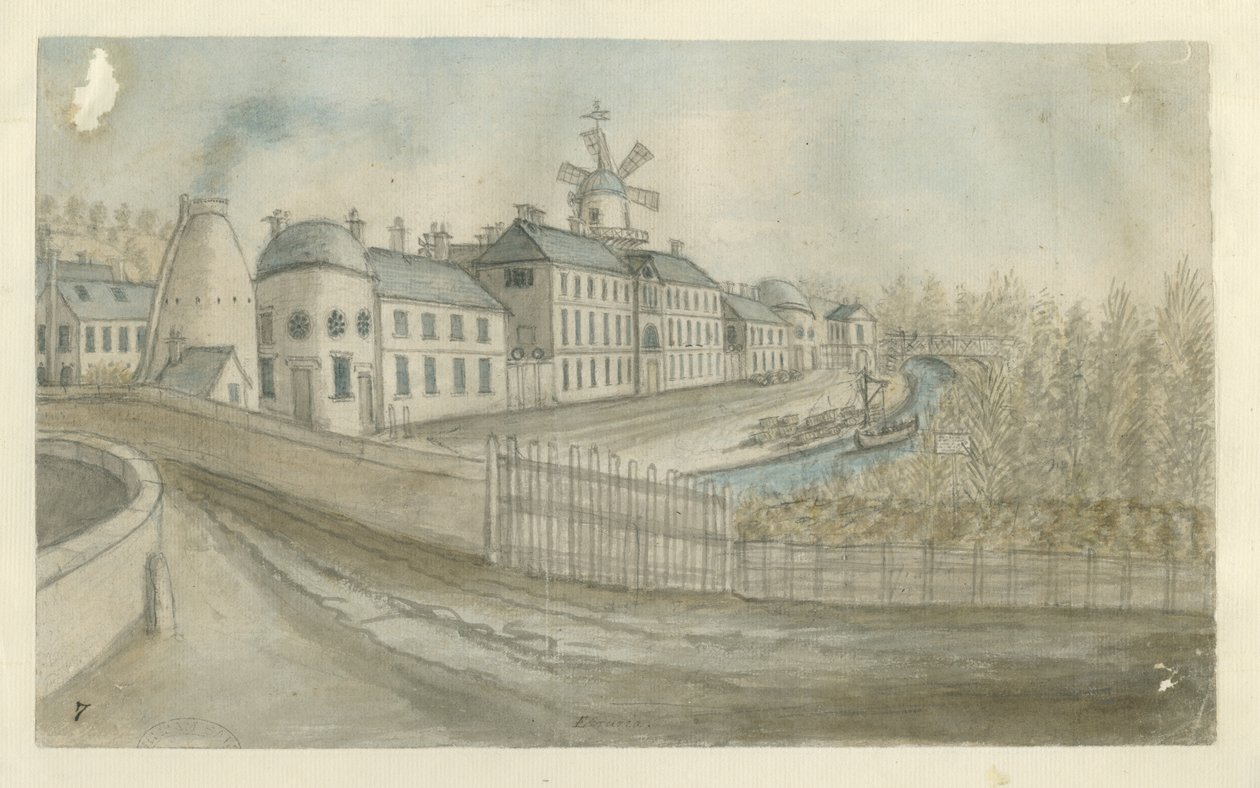 Etruria - Fábrica: pintura en acuarela, nd [1762-1802] de Stebbing Shaw